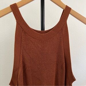 Knitted crewneck tank top